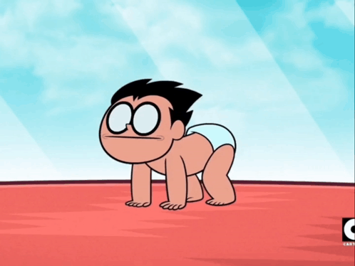 Baby Robin From Teen Titans Go Crawling