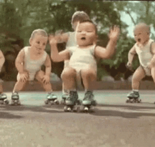 Baby Roller Skating Skills GIF