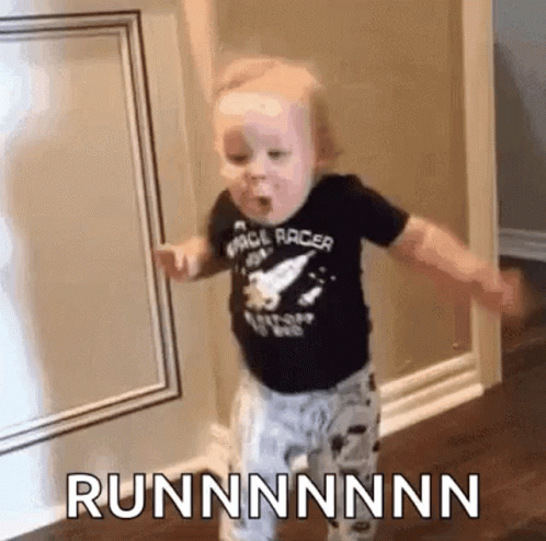 Baby Run Scared Meme GIF