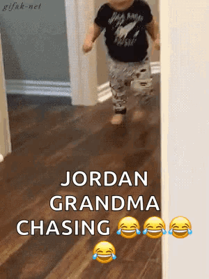 Baby Running in Hallway Jordan Grandma Chasing Behind