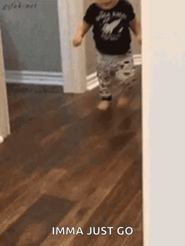 Baby Running In Hallway Saying Imma Just Go GIF