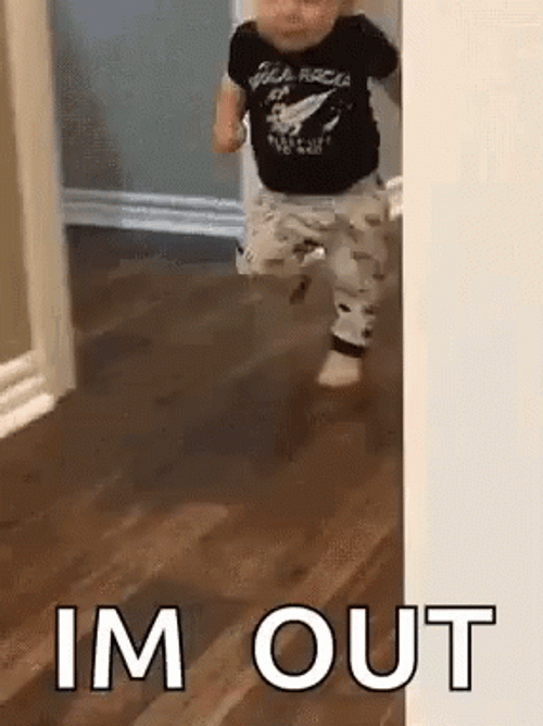 Baby Running Ops I'm Out GIF