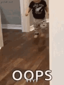 Baby Running Through Hallway With Oops