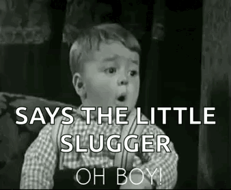 Baby Saying Little Slugger Oh Boy