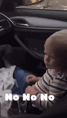 Baby Sitting in Car Saying No No No