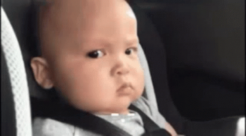 Baby Sitting In Car Seat With Seat Belt GIF
