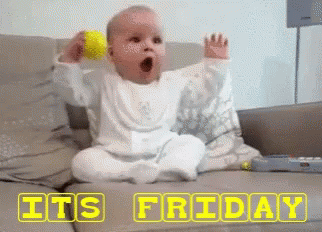 Baby Sitting On Couch Playing With Ball Its Friday GIF