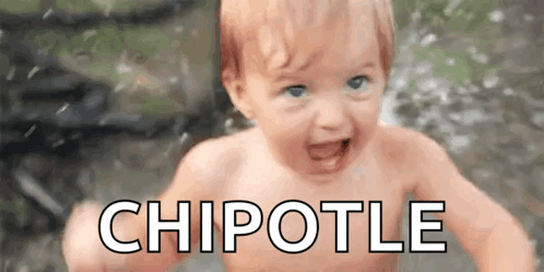 Baby Standing in Water With Chipotle