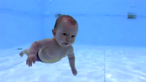Baby Swimming In The Pool GIF
