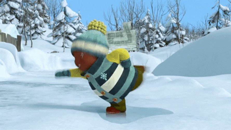 Baby Twirling In Snow GIF