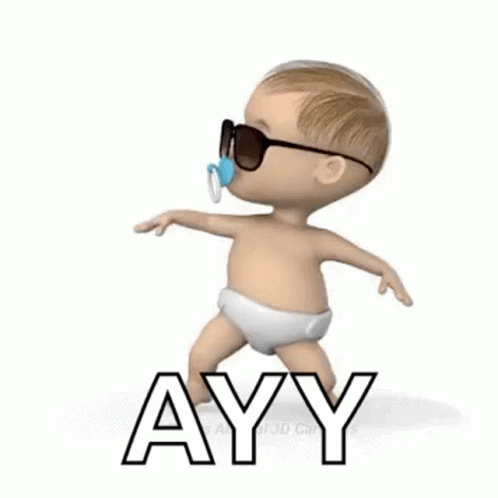 Baby Walking With Sunglasses And Pacifier GIF