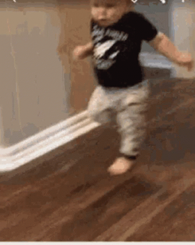 Baby Walking With Toilet Paper Roll GIF