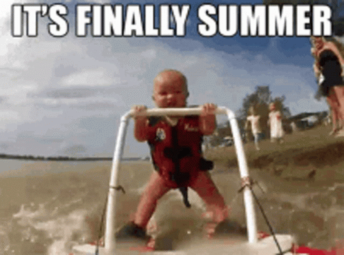 Baby Waterskiing Summer Time GIF