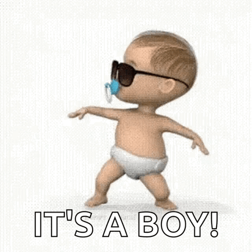 Baby Wearing Sunglasses and Pacifier Says Its a Boy