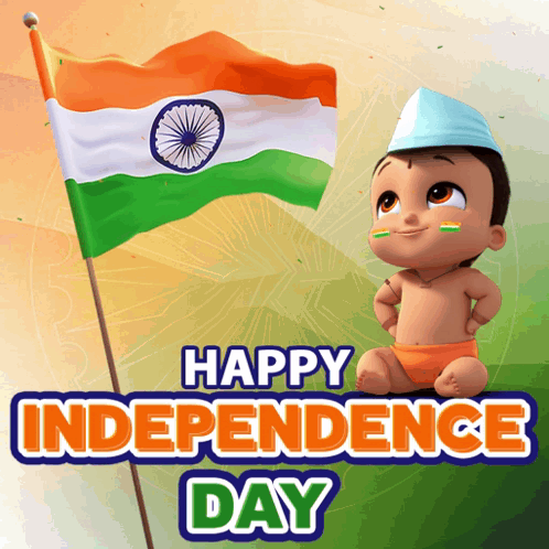 Baby With Flag Happy Independence Day