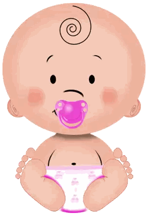 Baby with Pacifier and Diaper