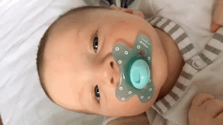 Baby With Pacifier Looking At Camera GIF