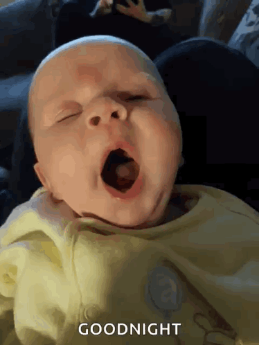 Baby Yawning Goodnight