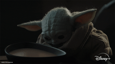 Baby Yoda Alien Food GIF