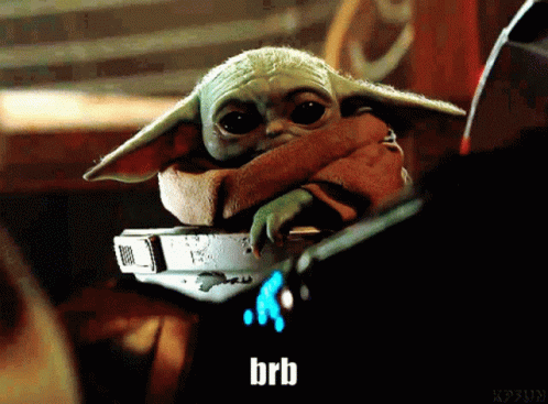 Baby Yoda Brb GIF