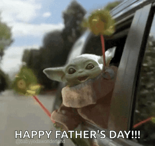 Baby Yoda Doll Sticking Head Out Car Window
