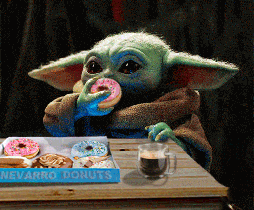 Baby Yoda Eating Donut