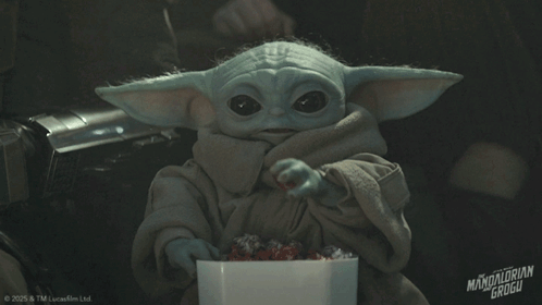 Baby Yoda Eating Popcorn