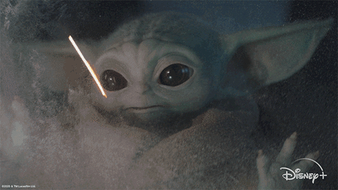Baby Yoda Fireworks GIF