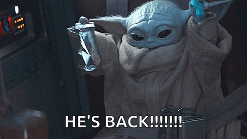 Baby Yoda Holding Chips He's Back
