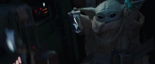 Baby Yoda Holding Food Bag