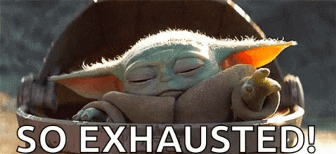 Baby Yoda Is So Exhausted And So Tired GIF
