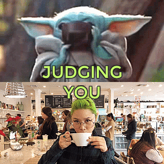 Baby Yoda Judging Split Screen GIF