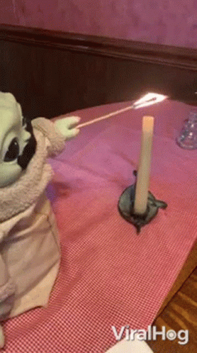Baby Yoda Lighting Bougie GIF