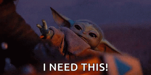 Baby Yoda Mandalorian Waving Saying I Need This GIF