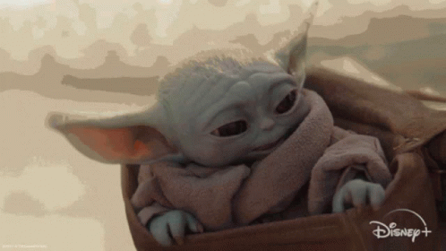 Baby Yoda Sitting in Disney Plus Ad