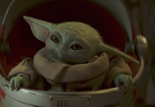 Baby Yoda Sitting in Helmet