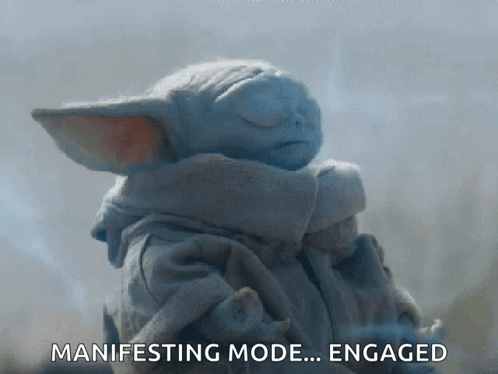 Baby Yoda Sitting with Eyes Closed