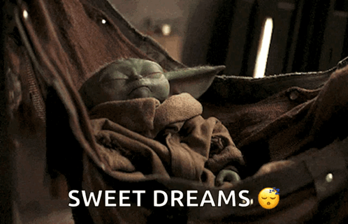 Baby Yoda Sleeping in Hammock