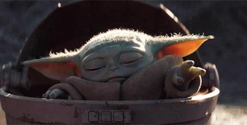 Baby Yoda Sleeping in Helmet