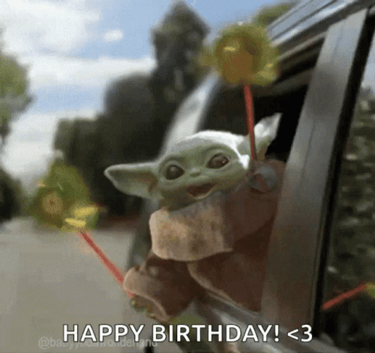 Baby Yoda Star Wars Happy Birthday Pinwheels GIF