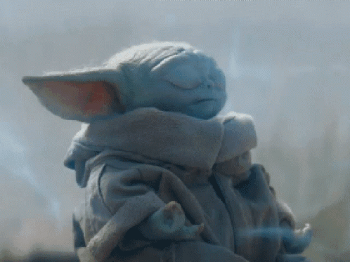 Baby Yoda Statue with Eyes Closed