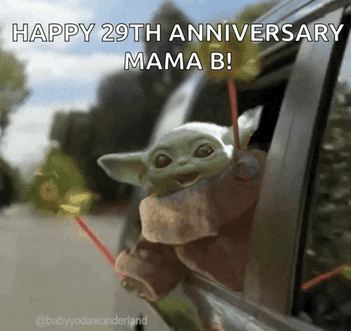 Baby Yoda Sticking Head Out Car Window