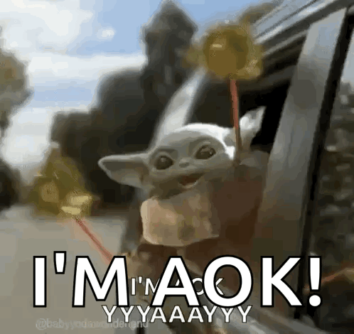 Baby Yoda Sticking Head Out Car Window