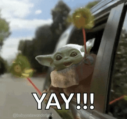 Baby Yoda Sticking Head Out Window
