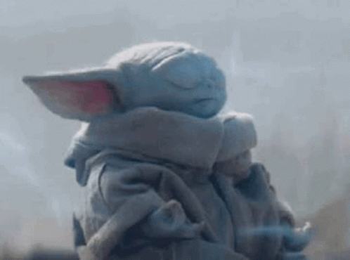 Baby Yoda with Eyes Closed and Scarf