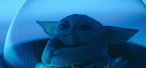 Baby Yoda with Helmet Looking