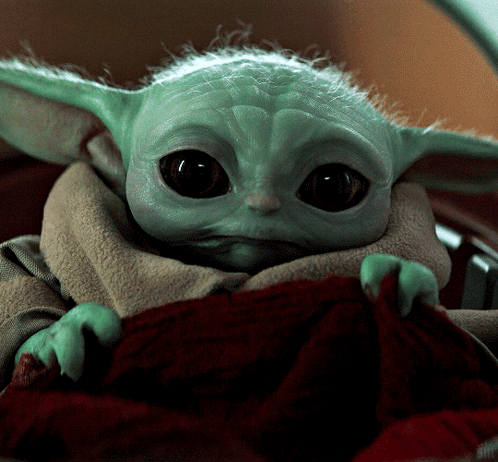 Baby Yoda Wrapped in Brown Blanket