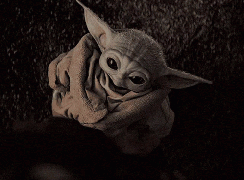 Baby Yoda Wrapped in Brown Blanket