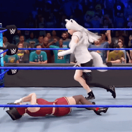 Back Flip Body Slam Virtual Female Wrestler GIF