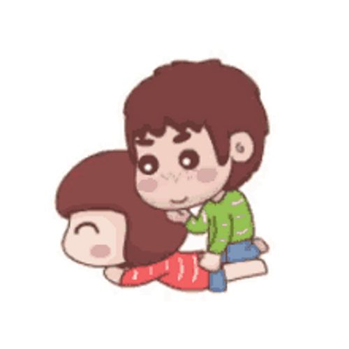 Back Massage Animated Romantic Couple GIF 